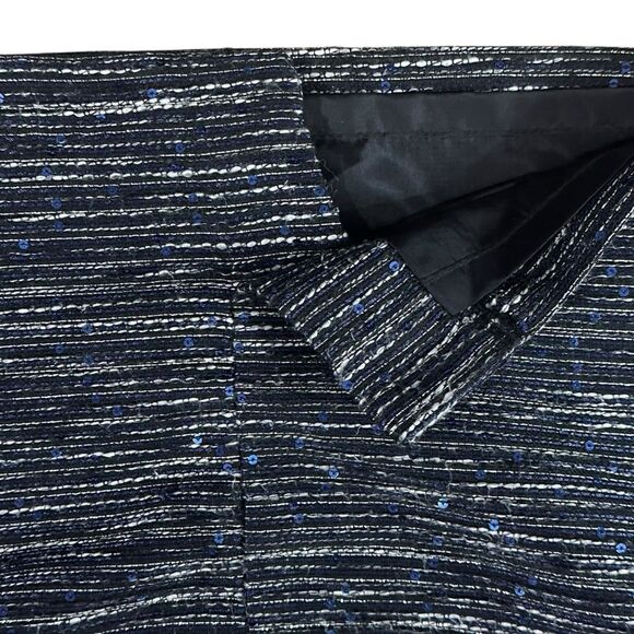 LAUNDRY by Shelli Segal Metallic Tiny Blue Sequined Skirt Size 6 - Picture 5 of 13